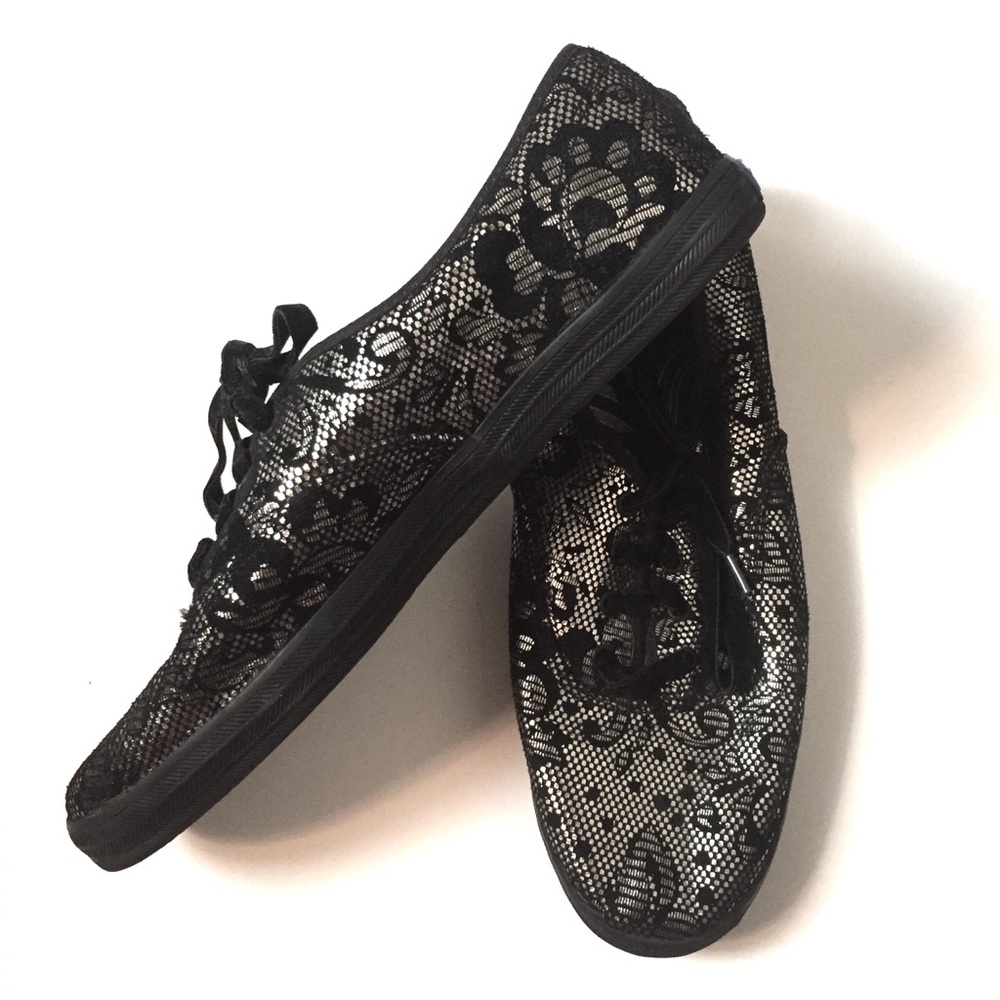Keds • metallic black and silver, EUC